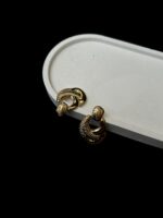Desenli Gold Renk Paslanmaz Çelik Küpe