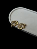 Desenli Gold Renk Paslanmaz Çelik Küpe